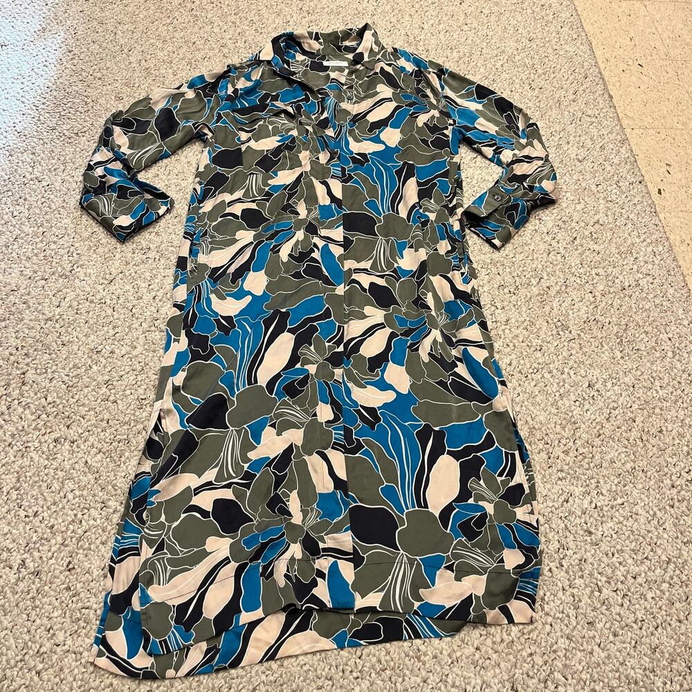 Equipment Femme Silk Maxi Shirt Dress S Floral Long Sleeve Classic Casual